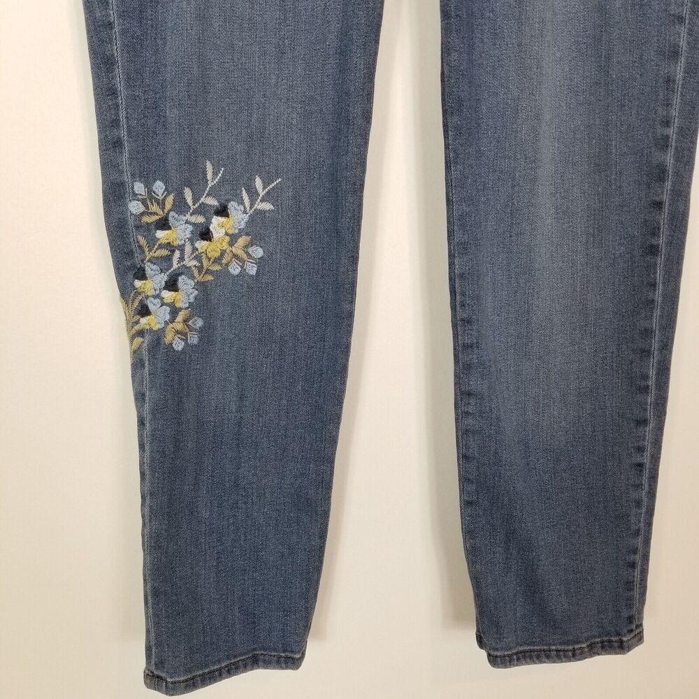 J.Jill Women Weekender Straight Leg Embroidered Denim Jeans Sz 18 Blue - Picture 3 of 7